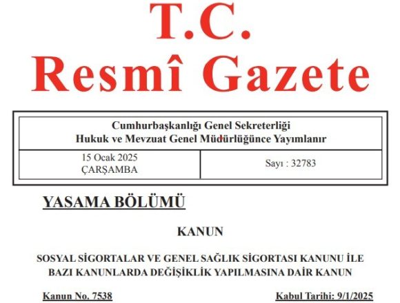 resmi gazete Law Containing Regulations on General Health Insurance Published in the Official Gazette